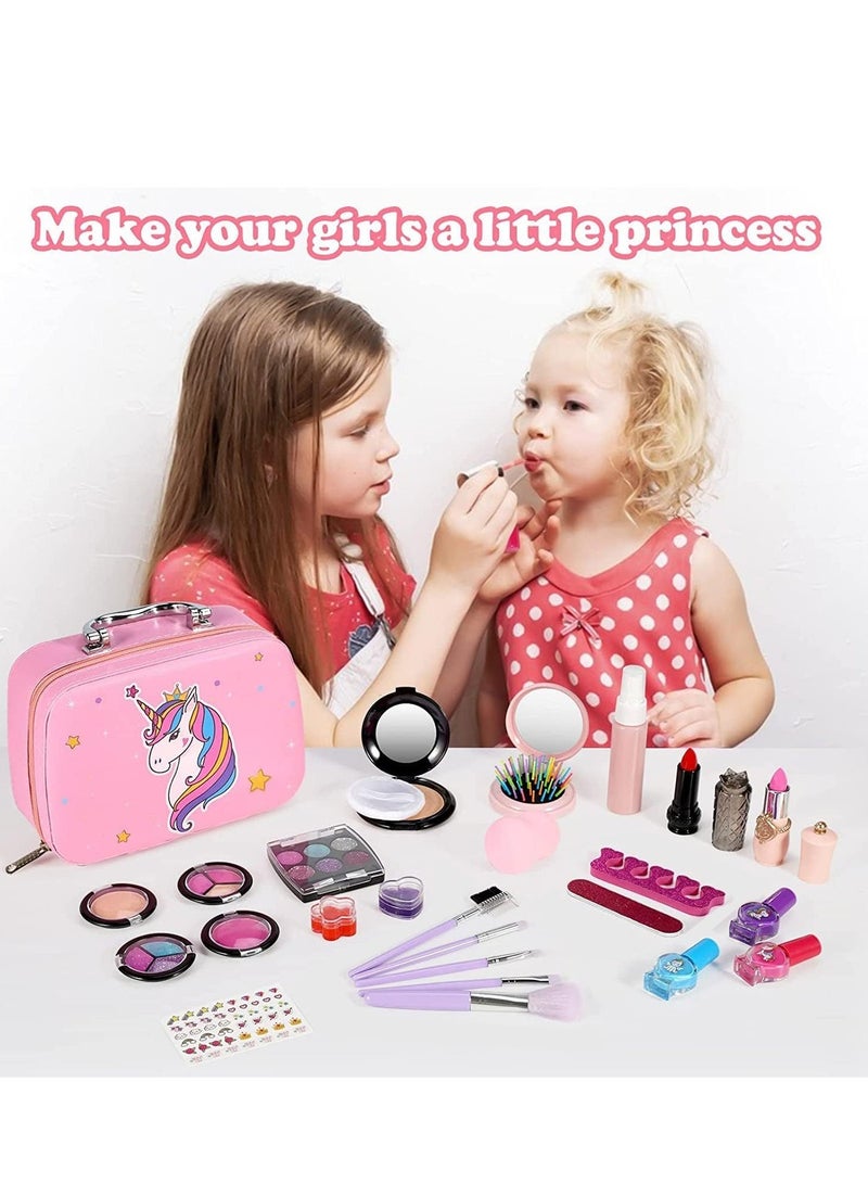 Arabayt Kids Makeup Kit for Girl, Washable Makeup for Girls, Real Play Makeup Set for Kids Little Girls Toddlers, Safe Dress Up Toys for Girls Princess, Birthday Gift for Girls Ages 4 5 6 7 8 9 - Image 3